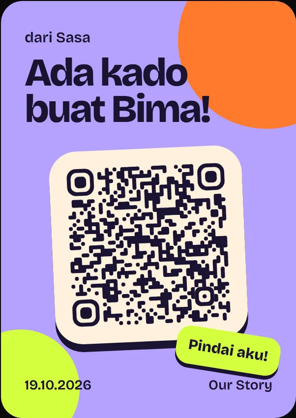 Contoh Kartu QR Kotak Kejutan